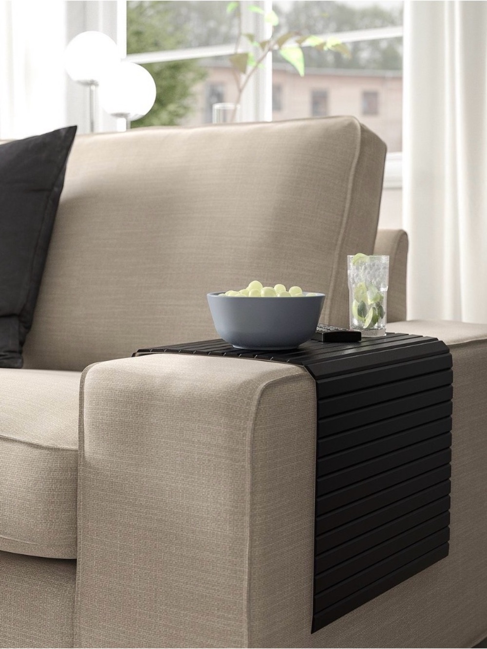 IKEA Black Sofa Arm Tray - Universal Couch Armrest Table